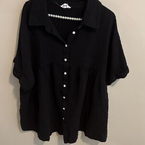 ANDREE BY UNIT Black Button-Down Shirt size 2x